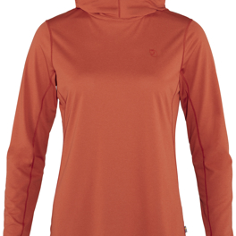 Fjällräven Abisko Sun-hoodie W Women’s Base layer tops Orange, Red Main Front 48882